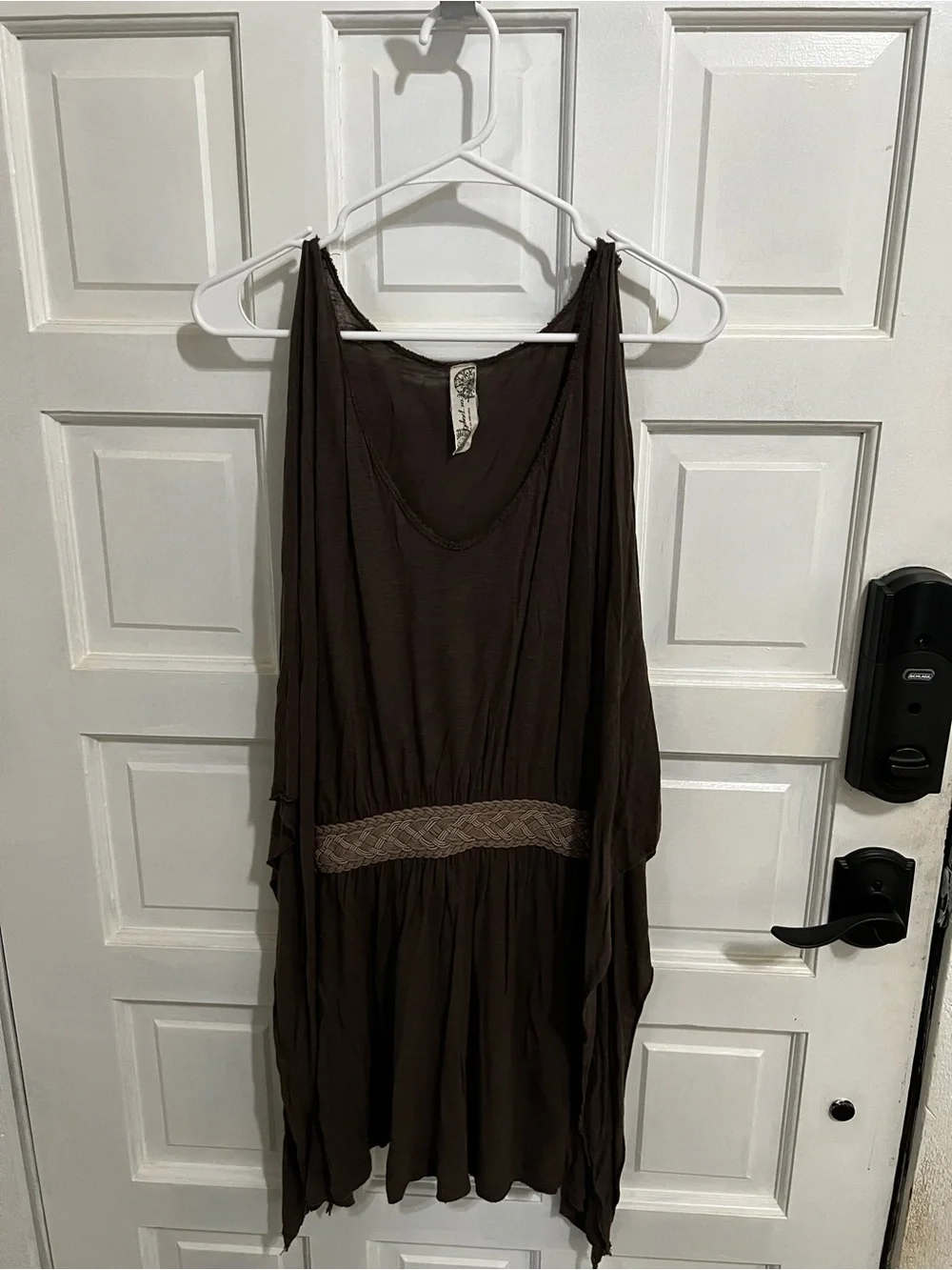 Free People Brown Flowing Tunic with Braided Waist